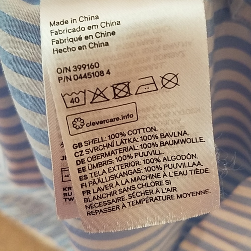 H&m blue and white vertical stripe button down - Picture 6 of 8